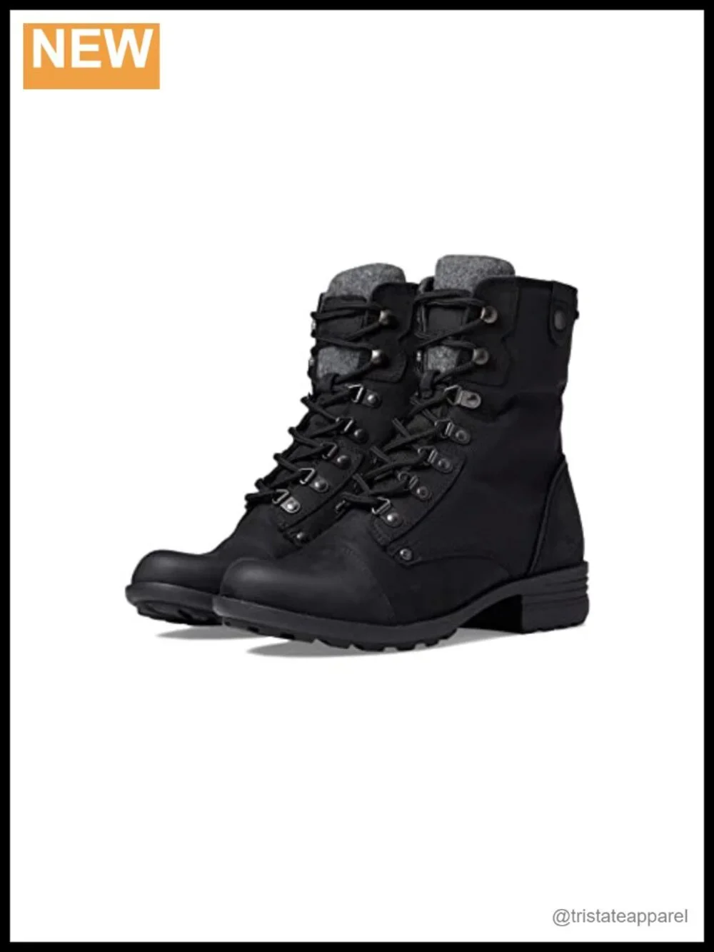 Women's Mid-Calf Lace-Up Waterproof Leather Boots with Zipper